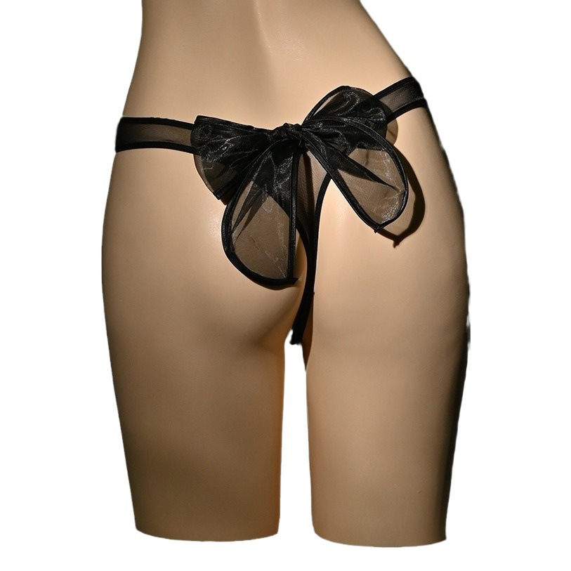 Men's Thong T-Pants Ribbon Bow Bunny Girl Sexy Transparent Thin Belt Girl Japanese and Korean Style Loli Ol
