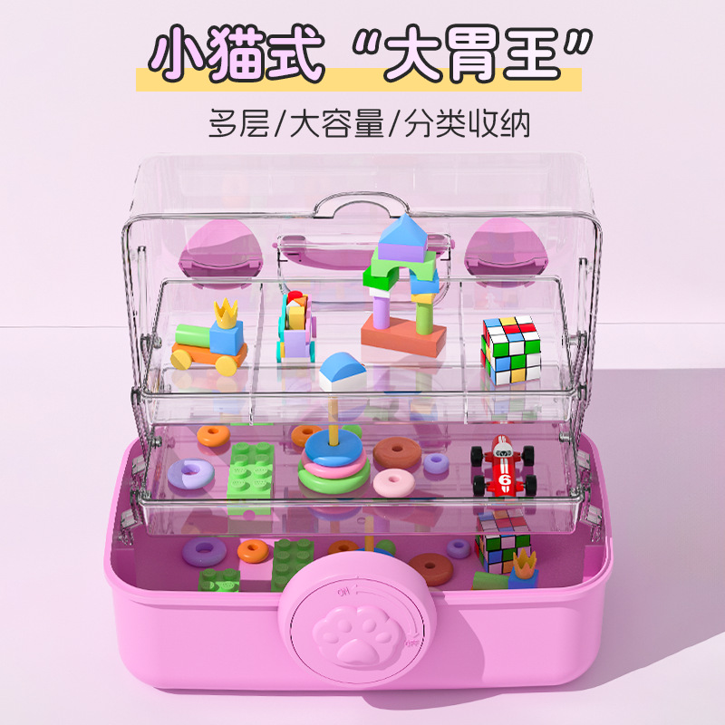 Picture of Original three-layer personalized storage box storage box multifunctional storage box sundries organizing basket goo card fire paint storage