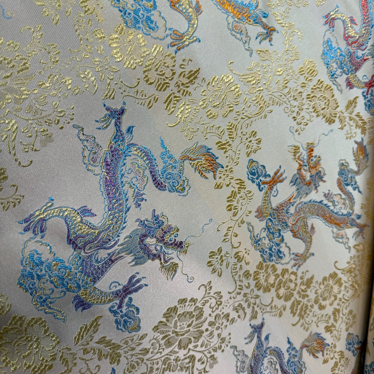 Popular Dragon Wide-Width 150 New Chinese Style Brocade Fabric for Hanfu and Tang Suit, Han Style Yarn-Dyed National Trend
