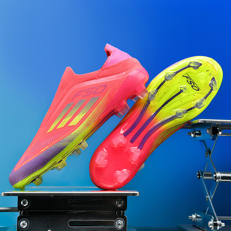 European Cup F50 Cross-Border Football Shoes for Men and Women, Teenagers and Students, Long Spikes, Grass and Broken Spikes, Game Training Sneakers