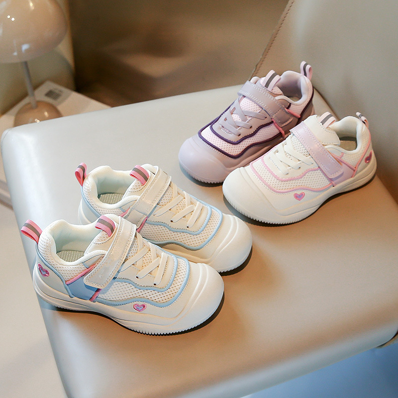 New Children's Shoes Girls Spring and Autumn Soft Bottom Mesh 2025 Children's Breathable Sports Shoes Casual Shoes Princess