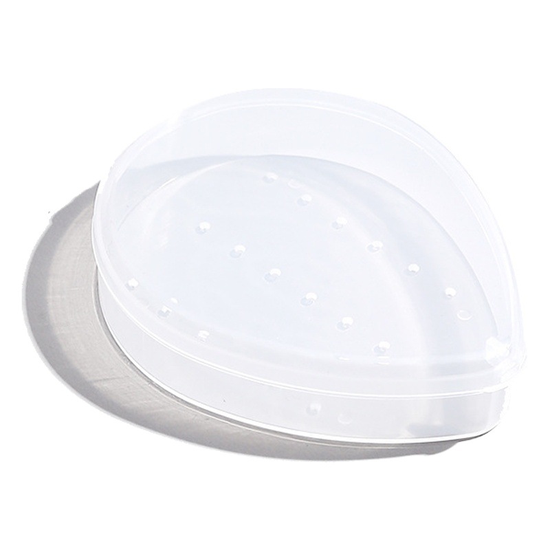 Triangle puff storage box empty box breathable hole dustproof portable transparent Mao Jiji drop-shaped fan-shaped puff box