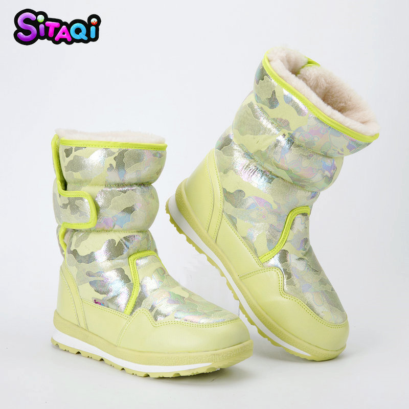 Picture of Nine-color snowflake SiTAQi winter travel parent-child snow boots in the tube children's cotton shoes wholesale and retail
