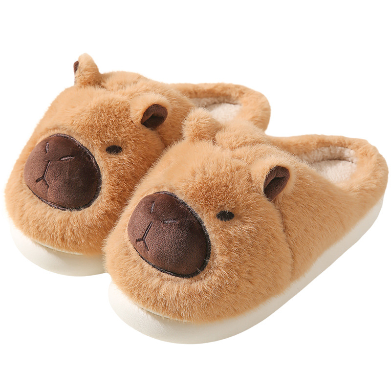 Picture of Kapibala Furry Slippers for Women Autumn and Winter Outer Wear Thick-Soled Indoor Home Warm Baotou Cotton Slippers Cross-Border Wholesale