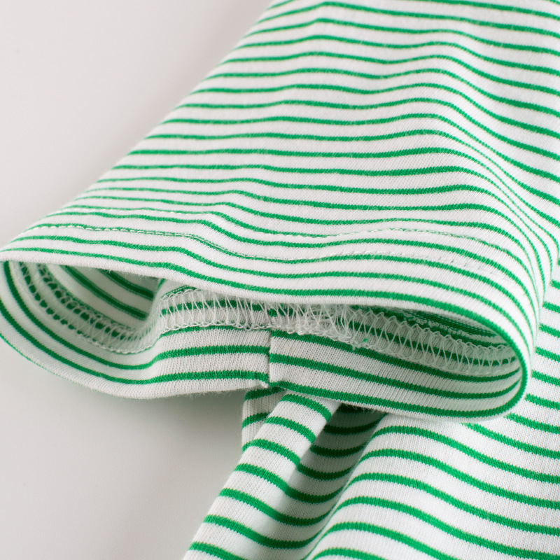 Picture of 2025 Summer Korean Style Kidsren's Clothing New Product Kidsren's Short-Sleeved T-Shirt Stripesd Baby Clothes Bottoming Shirt Drop Shipping