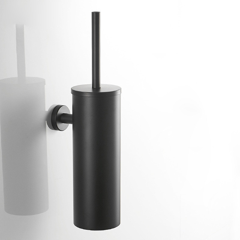 Cross-border stainless steel black bathroom toilet brush toilet toilet toilet brush holder wall-mounted no dead angle cleaning brush
