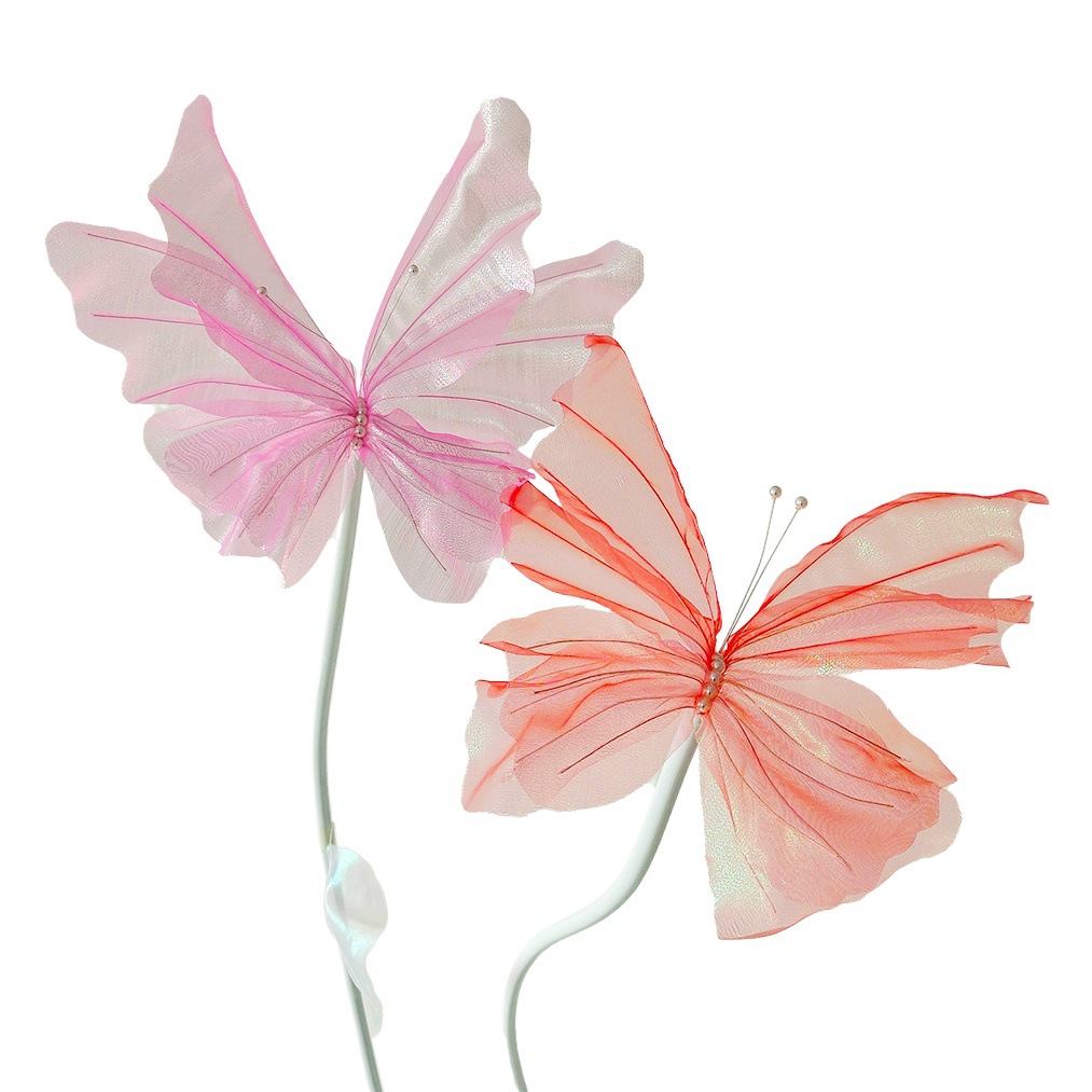Outdoor Photography Artificial Handmade Floral Silk Gauze Flower Butterfly Wedding Giant Butterfly Wedding Holiday Photography