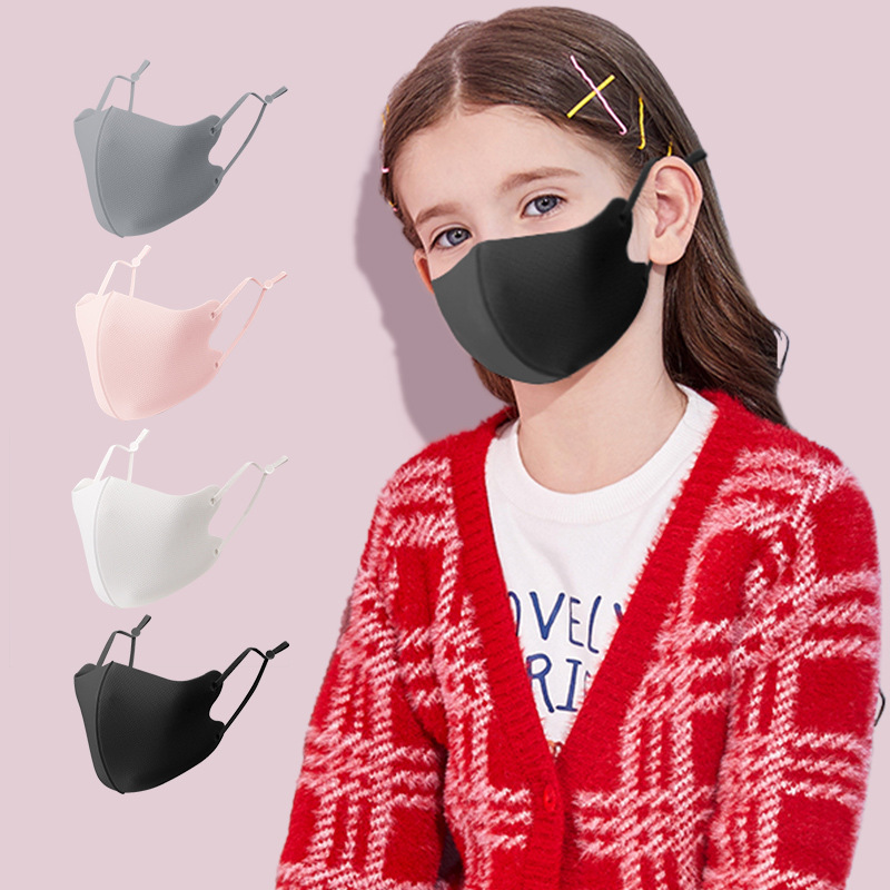Windproof Children's Mask Black Mesh Breathable Dustproof 3D Stereo Sun Protection Face Mask Cross-Border Ready Stock Wholesale Mask