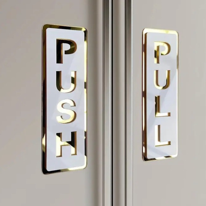 Cross-border foreign trade sliding door logo double-layer acrylic stereo indoor and outdoor use push pull