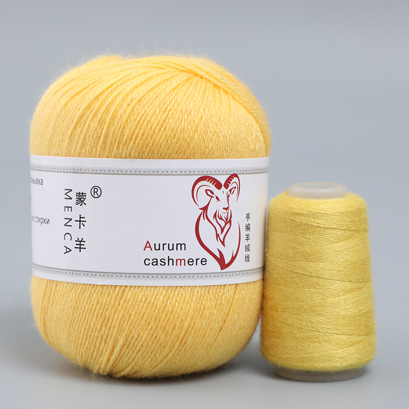 Medium-Thick Hand-Knitted 16-Count 3-Strand Cashmere Yarn, Export Manufacturer Wool-Cashmere Blended Yarn, Menca Knitting Thread