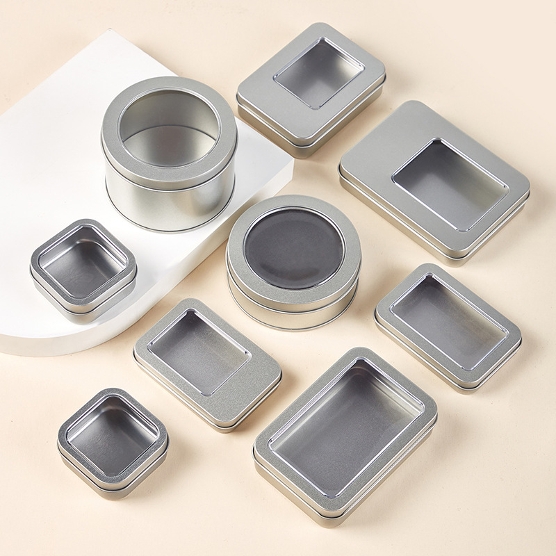 Perspective Window Iron Box Food Grade Universal Storage Storage Jar Tin Jar Packaging Jewelry Gifts Storage