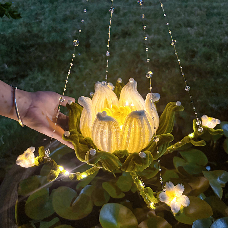 Picture of DIY handmade lily of the valley material bag Chinese handheld twist stick handmade lantern for couples and girlfriends