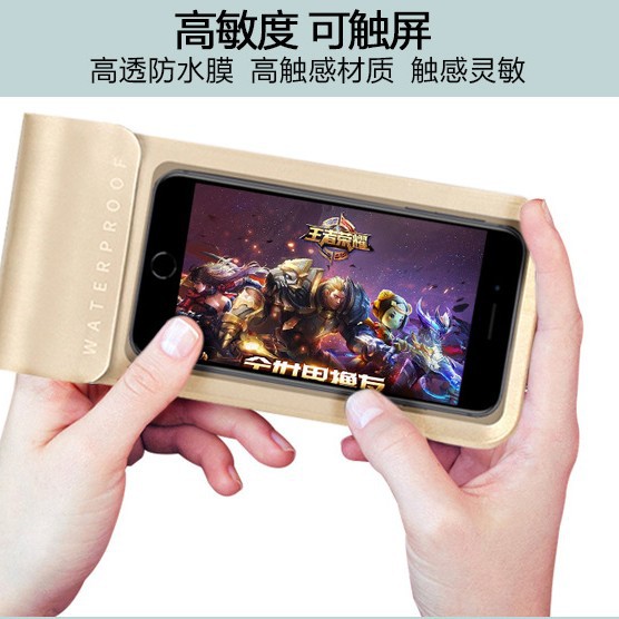 Picture of Mobile Phone Waterproof Bag Touchscreen Swimming Diving Case Transparent Mobile Phone Bag Waterproof Bag Universal Takeaway Rider Mobile Phone Case