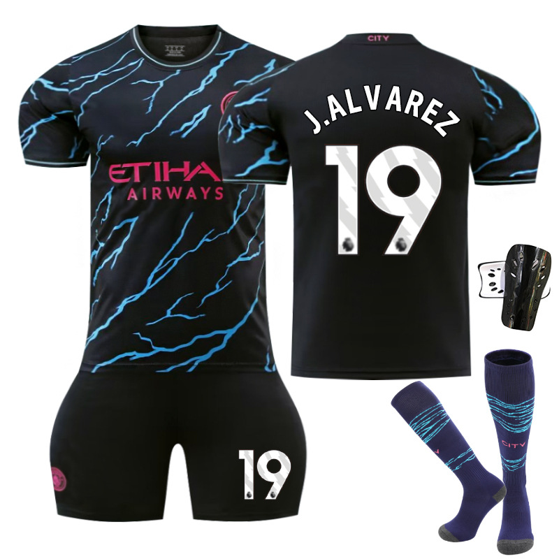 Picture of 23-24 Manchester City II away football uniform suit No. 9 Harland 17 de brauney 10 Rushford 47 Forden