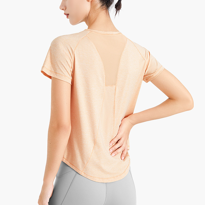 Picture of Sports T-shirt Women's Running Yoga Suit Loose Mesh Breathable Outdoor Blouse Quick-drying Lightweight Fitness Short-sleeved Top