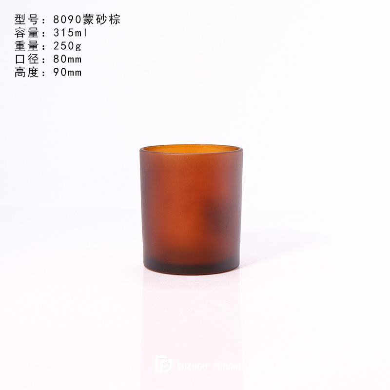 Picture of Color Frosted Candle Holder Glass Aromatherapy Candle Cup Creative Fashion Candle Jar DIY Aromatherapy Candle Holder with Lid for Home