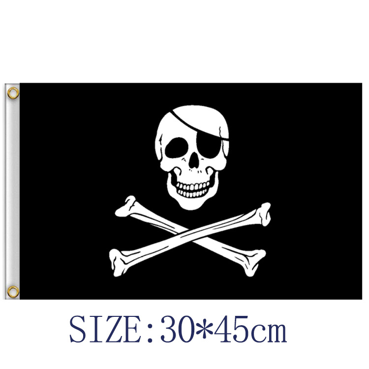 Picture of Foreign trade supply 30x 45CM pirate flag skeleton flag bar haunted house KTV Halloween hanging cloth