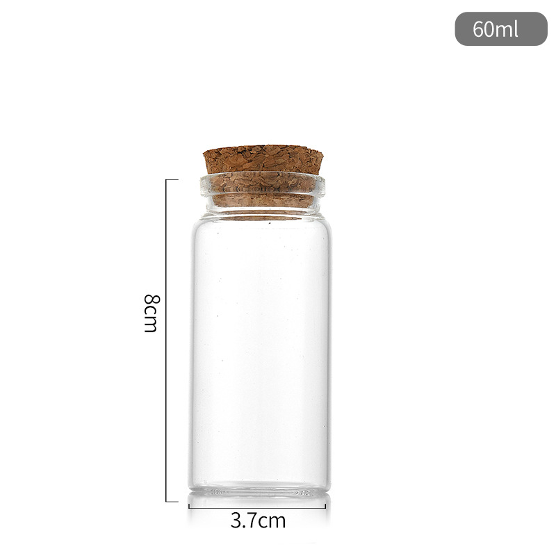 Picture of 37mm Screw Cap Cork Drift Bottle Transparent Candy Empty Bottle Test Tube Bottle Tea Flower Tea Packaging Bottle Succulent Planting Bottle