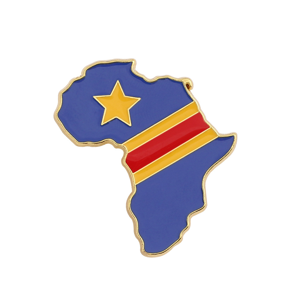 Picture of World Map Brooch Africa Map Angola Ghana Kenya Pin Creative Personality Badge