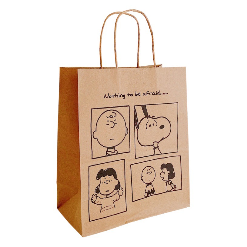 ins Style Cute Cartoon Kraft Paper Bag Han Gao Yan Value Gift Packaging Bag Recyclable Primary Color Handbag in Stock