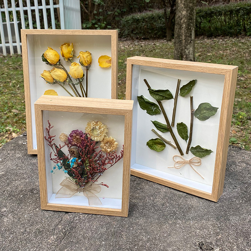 Picture of Stereo Hollow Dried Flower Photo Frame Handmade Clay Picture Frame Table Immortal Flower Butterfly Specimen Frame DIY Frame Wholesale
