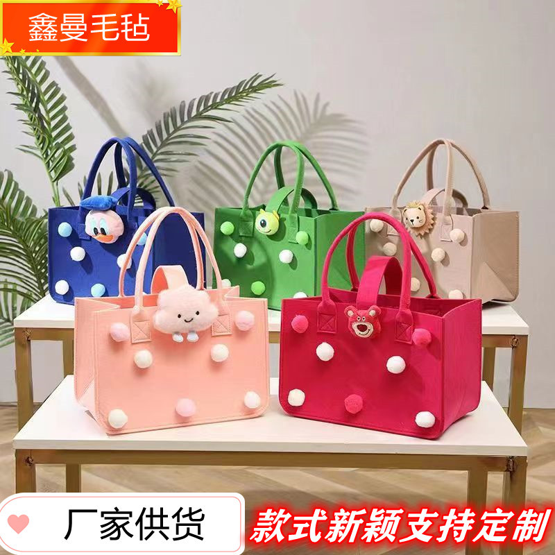 Cartoon Felt Bag First Birthday Gift Tote Bag Baby Full Moon Bag DIY Felt Gift Bag Wholesale Handmade
