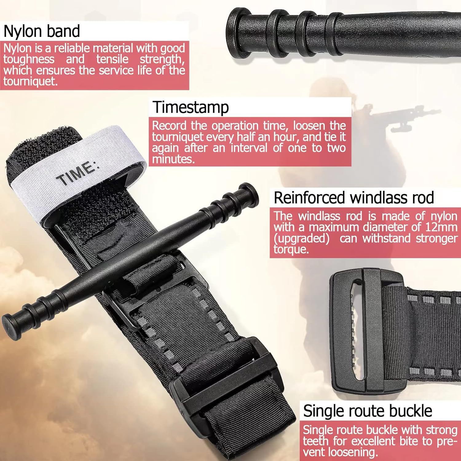 Cross-Border Cat Tourniquet One-Hand Tactical Rotary Tourniquet Outdoor Tactical Velcro Tourniquet