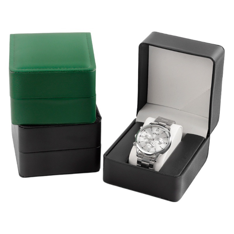 Lychee pattern business watch box advanced gift box Green watch box advanced watch packaging box Watch storage box
