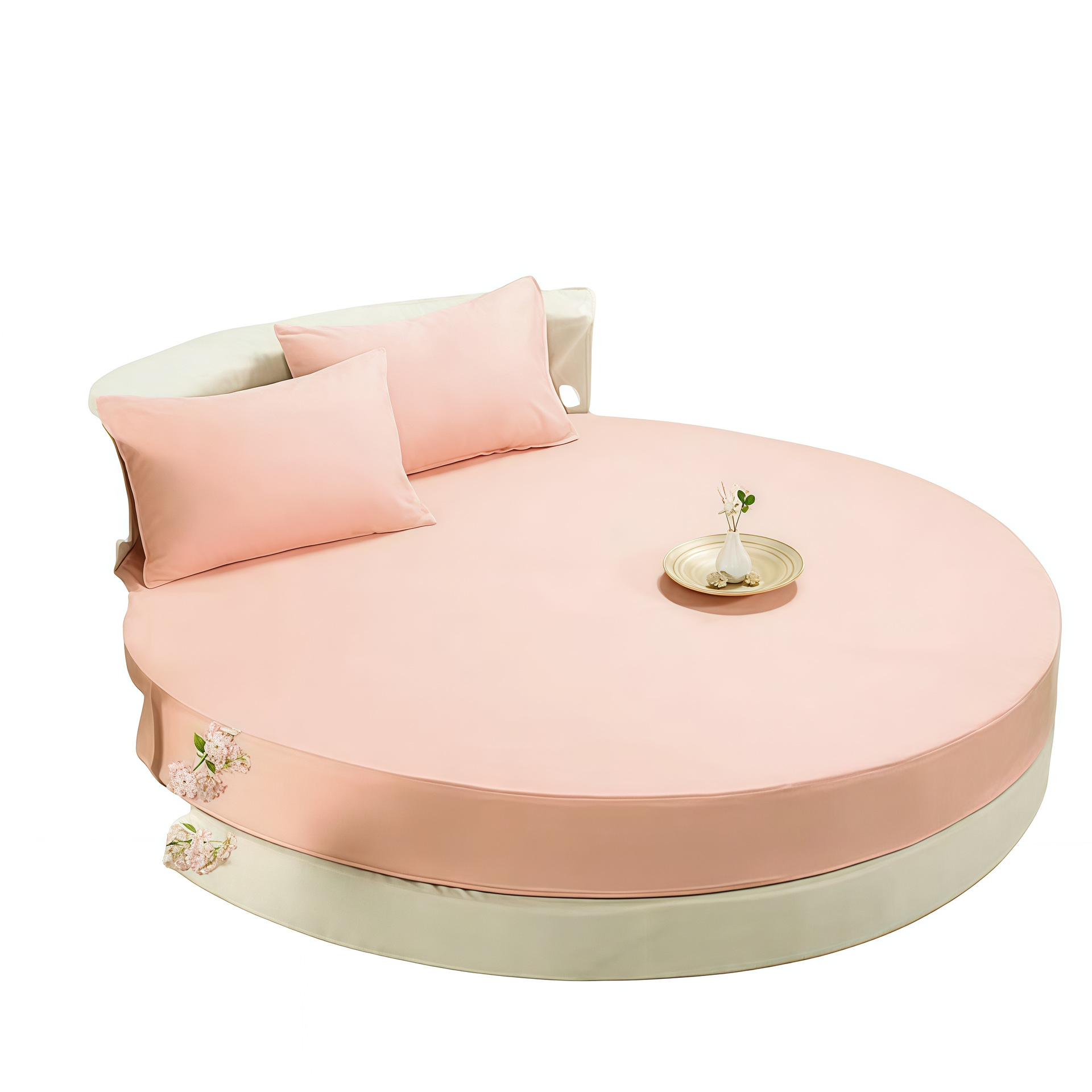 Picture of Cross-border Amazon Shrimp Hotel Round Waterproof Round Bed Cover Four-piece Bed Cover Simmons Mattress Cover Dust-proof