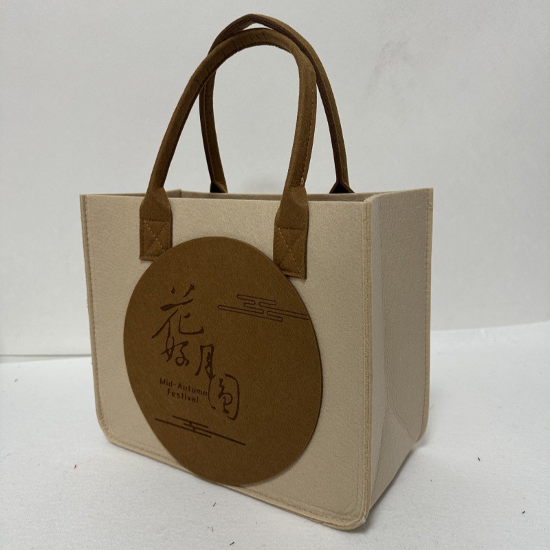 Picture of In-Stock Wholesale Mid-Autumn Felt Bags with Traditional Chinese Style, Various Styles Available, Thickened Large-Capacity Felt Tote Bags