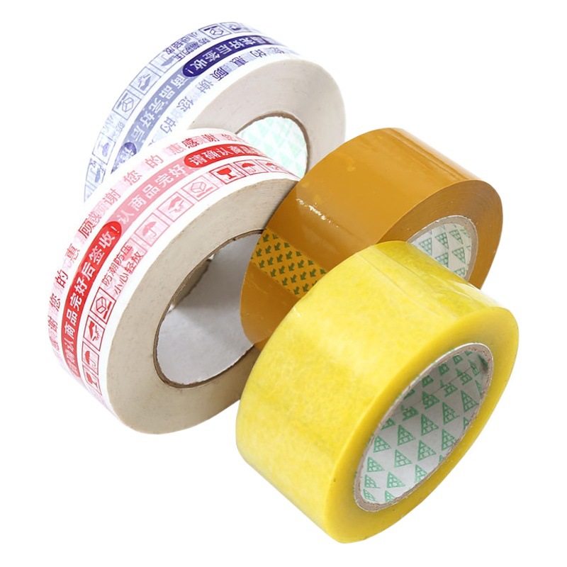 Sealing tape manufacturers wholesale a large number of transparent express packaging tape beige warning tape large roll