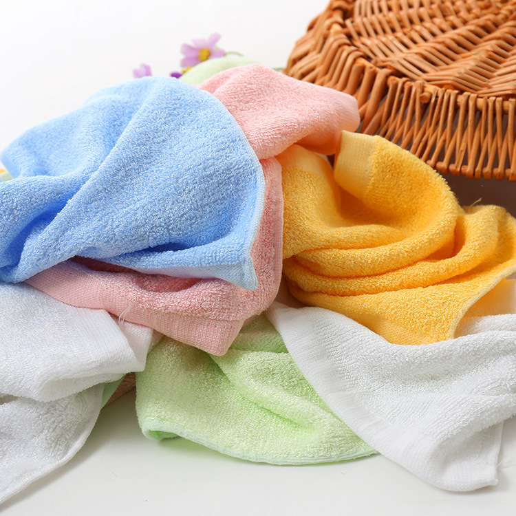 Picture of Bamboo fiber white square towel kindergarten small square towel wash children's handkerchief small handkerchief handkerchief absorbent small towel wholesale