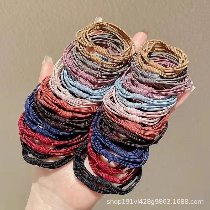 4-in -1 TikTok Net Red Hair Rope Hair Ring Small Fresh Korean Style Headwear Girly Heart Tie Hair Accessories Four-in-One Rubber Tendons