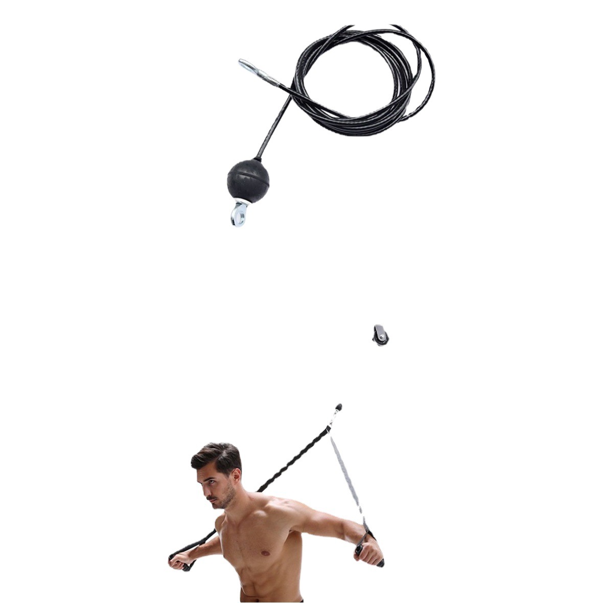 Fitness Equipment Accessories Wire Rope Household DIY High Pull-down Bird Pulley Pu Rubber Gantry Frame Wire Rope