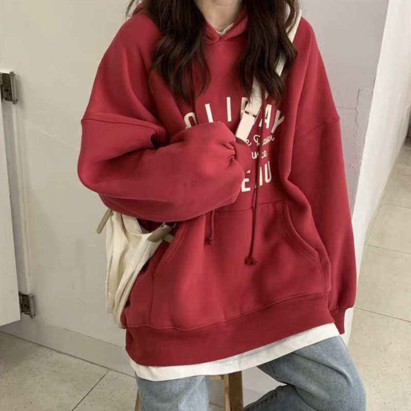 Picture of Hooded Sweatshirt for Women, Autumn, Trendy on Instagram, 2025 New Autumn Style, Thin, Loose, Korean Style, Trendy Cec Hoodie, Internet Celebrity Style