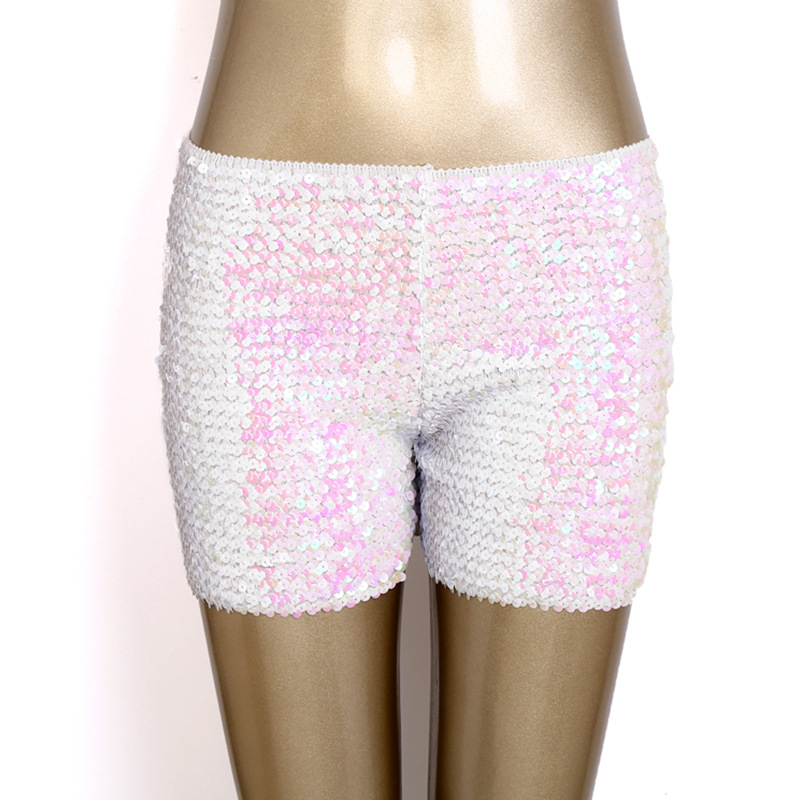 Picture of European and American Street Fashion Metal Sequins Elastic Belt Slim-fit Low Waist All-match Women's Shorts Dancing Hot Pants