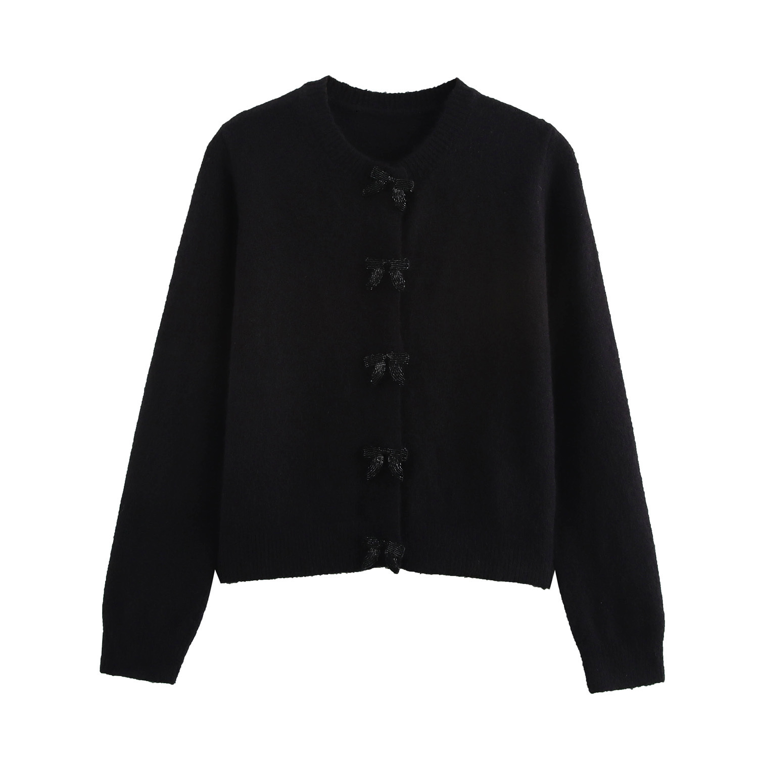 ZA cross-border women's clothing wholesale European and American style new fashion Joker bow breasted knitted cardigan 1473102