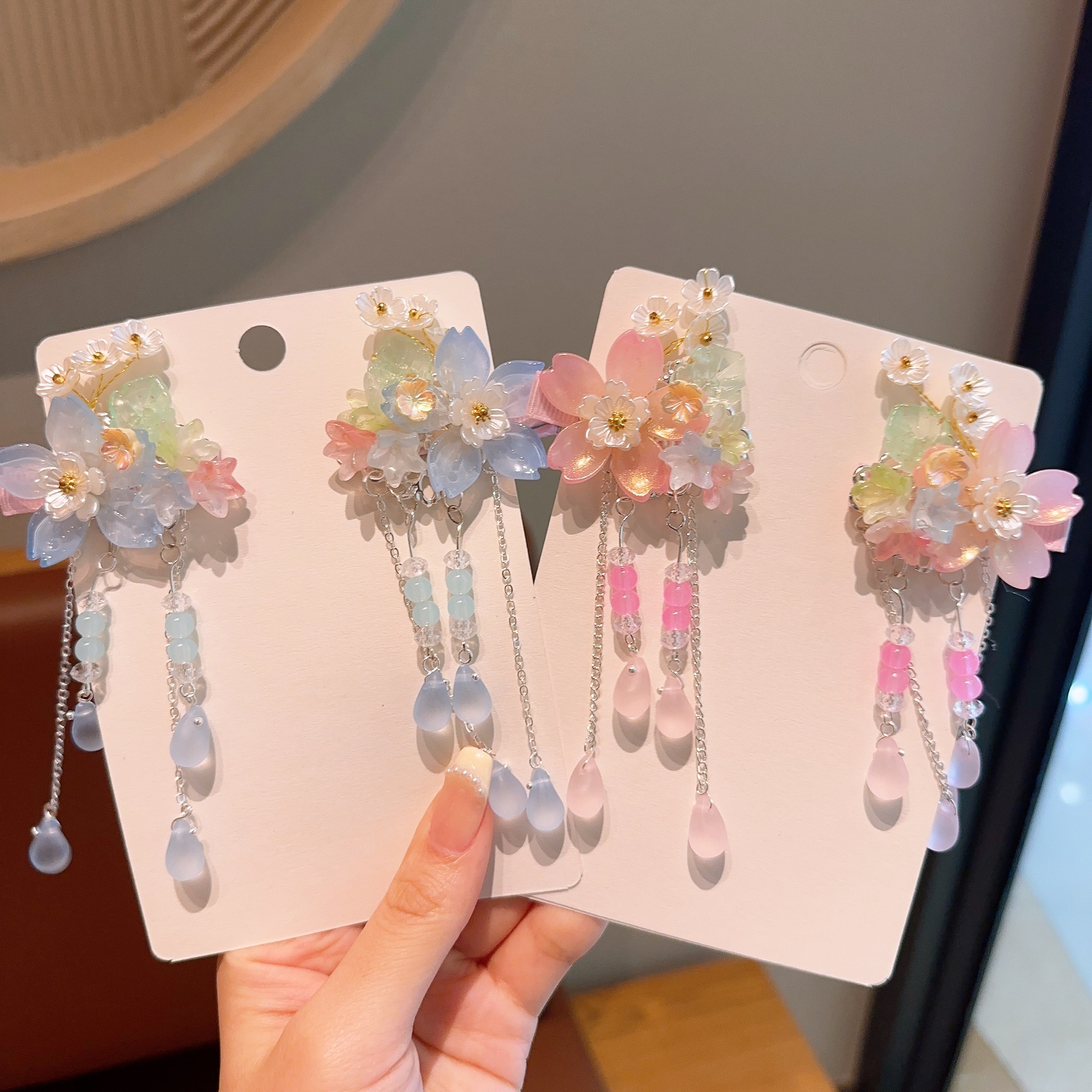 Picture of New Hanfu Headwear Children's Ancient Dress Princess Tassel Hairpin Chinese Style Little Girl's Antique Step Hairpin Headwear