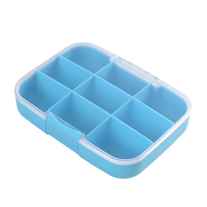 Large Capacity Nine-grid Sealed Moisture-proof Pill Box Large Food and Drug Box One Week Packing Portable Pill Box