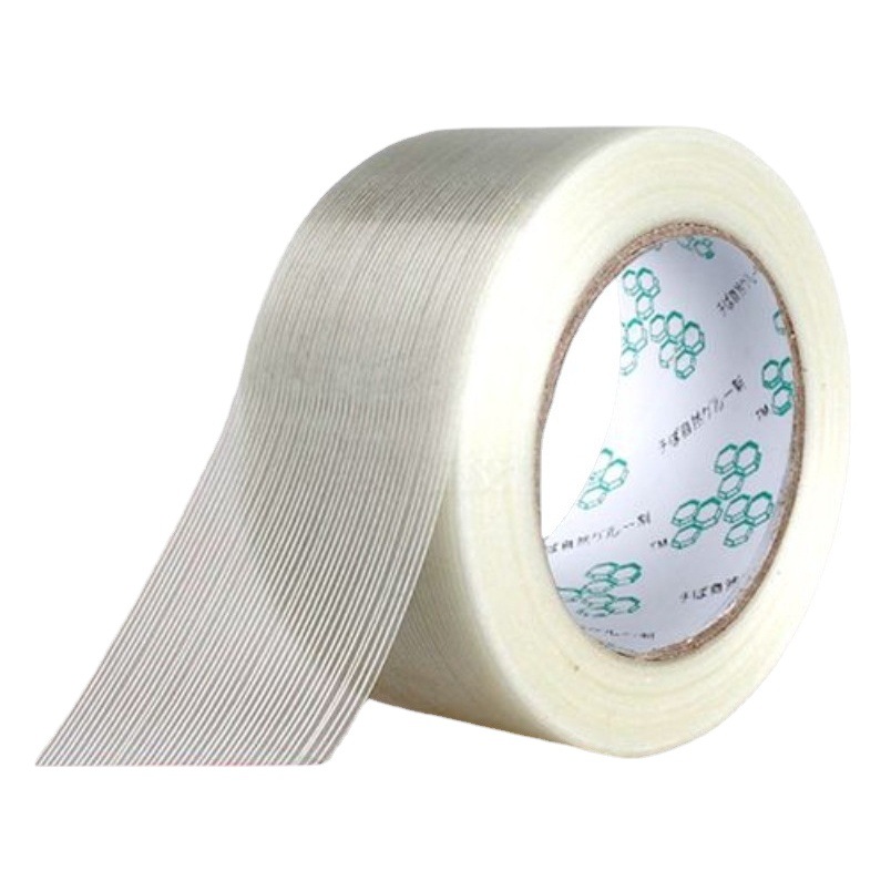 Transparent Fiber Tape High Viscosity Non-Residual Strip Pattern Strong Fixed Fiberglass Glue Mesh Double-Sided Tape Wholesale