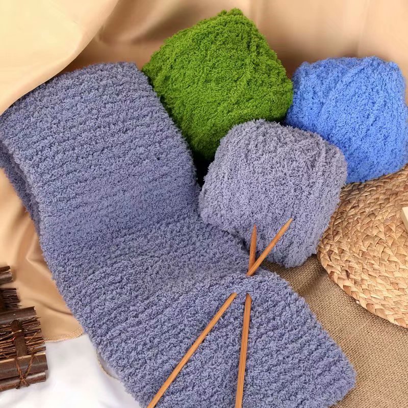 Three strands of coral fleece wool group towel line scarf line coarse wool cotton line hand woven diy manufacturers wholesale