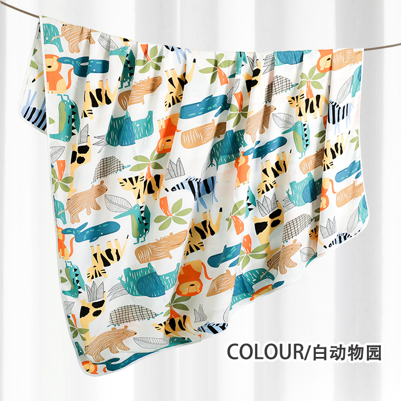 Picture of Summer Cotton Silk Artificial Cotton Double Layer Thin Quilt Cotton Silk Baby Blanket Baby Summer Household Sheds Children's Summer Cool Quilt