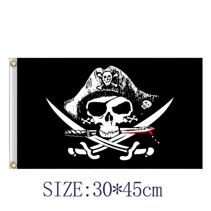 Foreign trade supply 30x 45CM pirate flag skeleton flag bar haunted house KTV Halloween hanging cloth