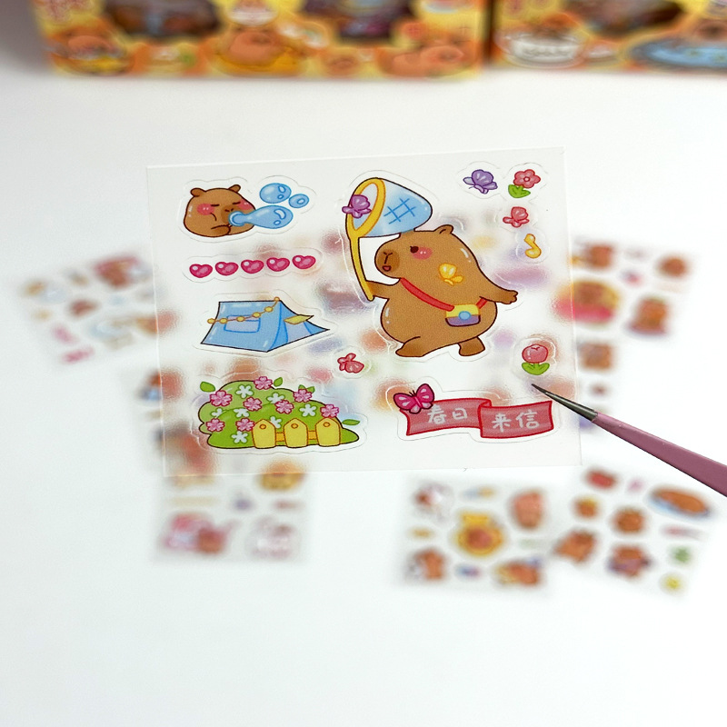 Picture of New 100 Kapibala Stickers Children's Creative Stickers Two Styles Buddha's Daily Good Luck Daily Stickers