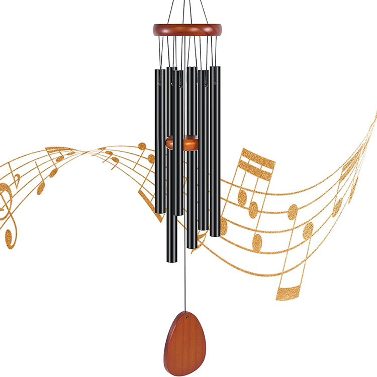 Cross-border hot six-tube retro aluminum tube wind chime metal home decoration Amazon cross-border wind chime wholesale printable