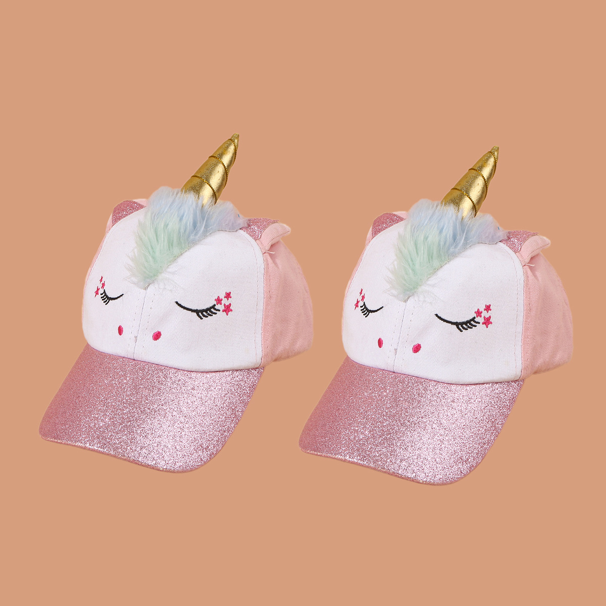 Picture of Korean Style Fashionable Sunshade Trendyy Peaked Cap Japanese Style Popular Kidsren's Hat Cute Unicorn Baseball Cap for Baby Girl