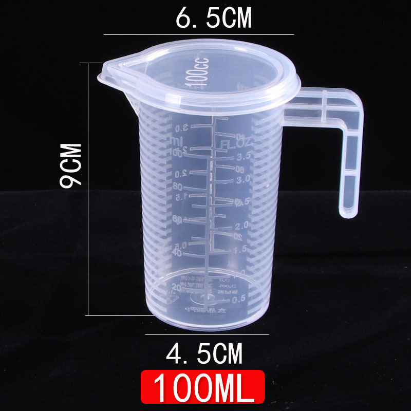 Picture of Plastic beaker measuring cup transparent thickened with scale student chemistry experiment plastic cup size specifications household multi-use