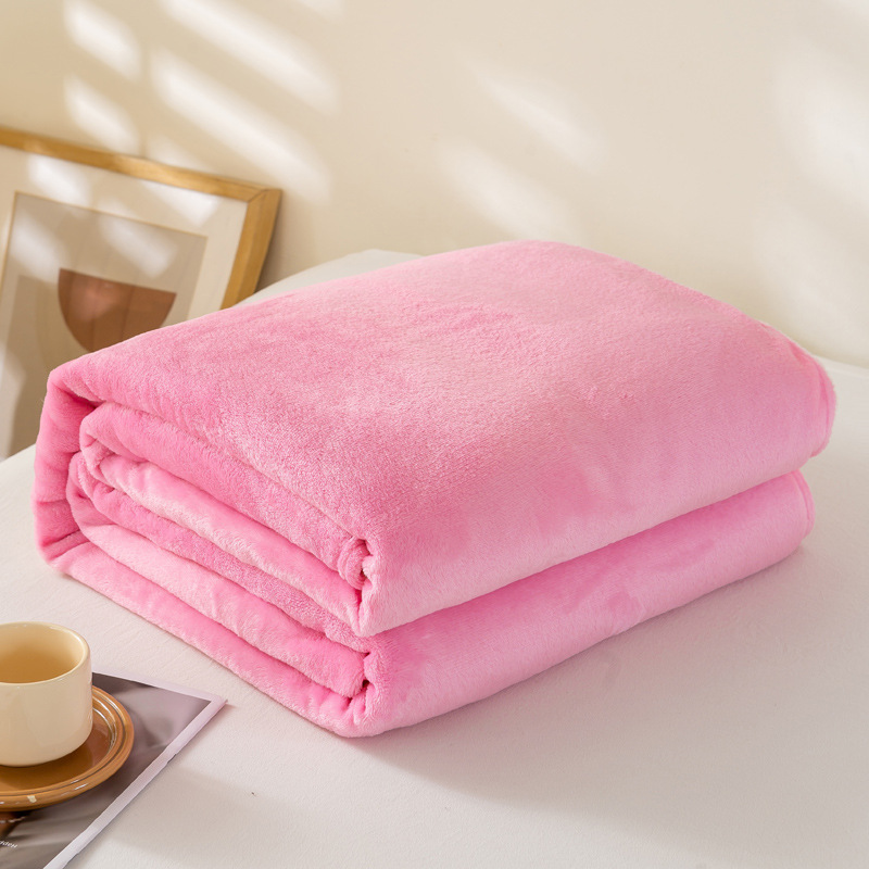 Picture of Foreign Trade Cross-Border Solid Color Flannel Blanket Summer Sofa Nap Blanket Coral Velvet Sheets Gift Blanket Wholesale