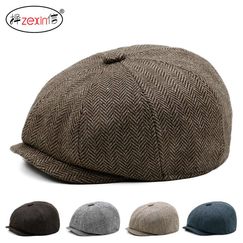 Picture of Children's Duck Tongue Hat Retro European and American Baby Newsboy Hat Trendy British Forward Cap Young Student Octagonal Beret