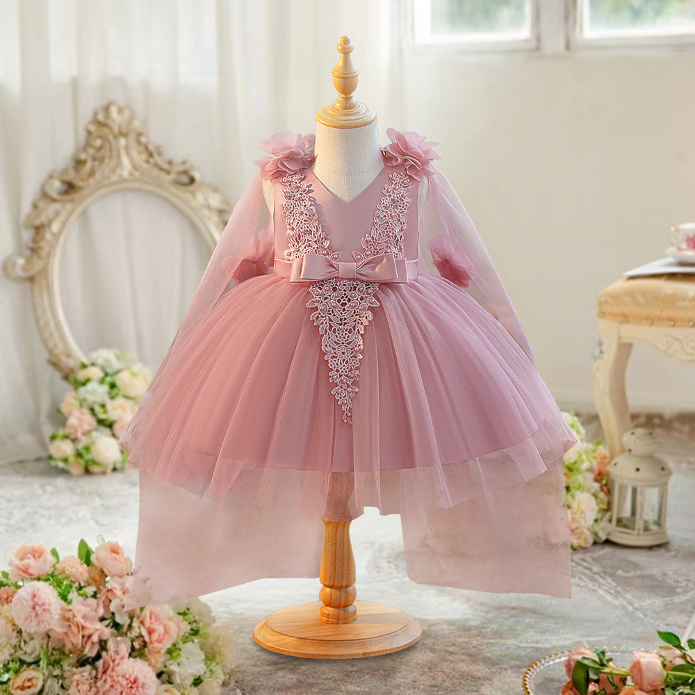 Cross-border foreign trade, women's treasures, one-year dresses, flower girls, wedding dresses, children's birthdays, full moons, foreign soft gauze princesses